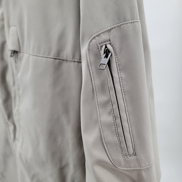 Michael Kors Jacket Men L Large Beige Khaki Hidden Hood Insulated Brushed Fabric - Picture 8 of 12